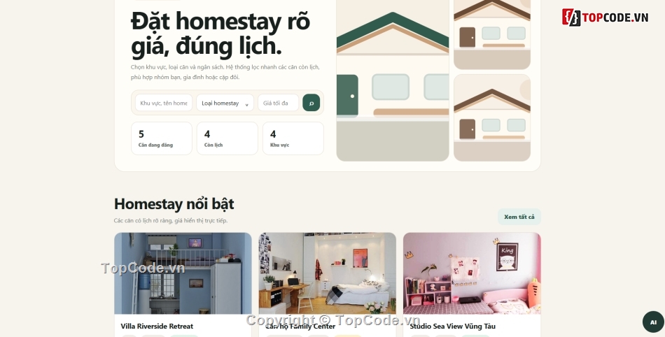 AI,homstay,đặt lịch homstay